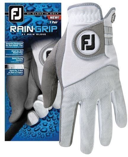 Gloves Footjoy RainGrip Mens Golf Gloves (Pair) Grey/White L