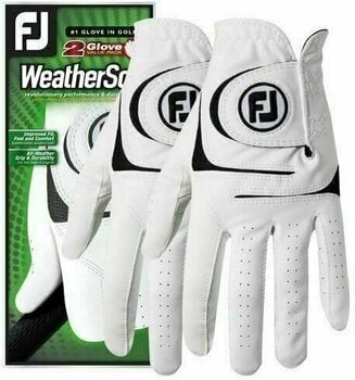 Gloves Footjoy Weathersof MLH White 2-Pk M - 1