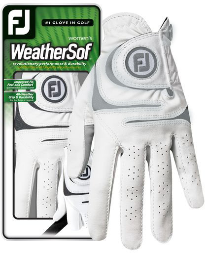 Gloves Footjoy WeatherSof Womens Golf Glove White/Grey LH M