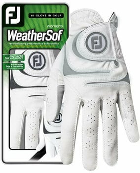 Gloves Footjoy WeatherSof Womens Golf Glove White/Grey LH S - 1