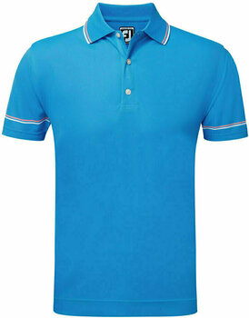 Риза за поло Footjoy Heather Stripe Lisle Bd Col L.Blue M - 1