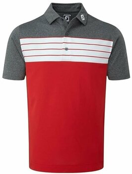 Poloshirt Footjoy Stretch Pique Color Block Red/White/Charcoal S - 1
