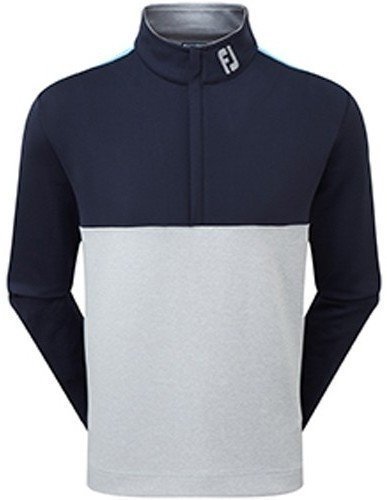 Hættetrøje/Sweater Footjoy Color Block Chill Out Mens Sweater Grey/Navy/Light Blue XL