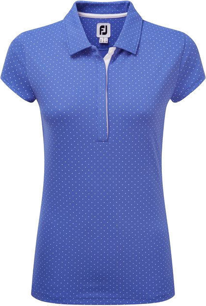 Chemise polo Footjoy Printed Dot Smooth Pique Cap Sleeve Polo Golf Femme Periwinkle/White M