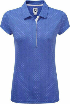 Polo Shirt Footjoy Printed Dot Smooth Pique Cap Sleeve Womens Polo Shirt Periwinkle/White M - 1