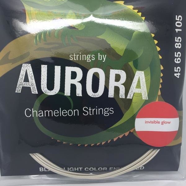 Cordas para baixo Aurora Invisible Chameleon Bass Strings 45-125 Blue