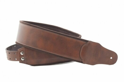 Leather guitar strap RightOnStraps Bassman Leather guitar strap B-Charm Brown - 1