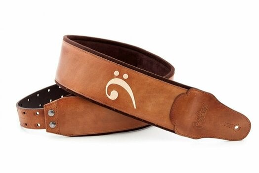 Leather guitar strap RightOnStraps Bassman Leather guitar strap Fakey Woody - 1
