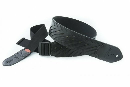 Leather guitar strap RightOnStraps Funky Hot-Wheels Leather guitar strap Black - 1