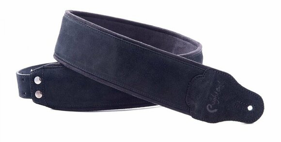Leather guitar strap RightOnStraps Jazz Leather guitar strap Suede Black - 1