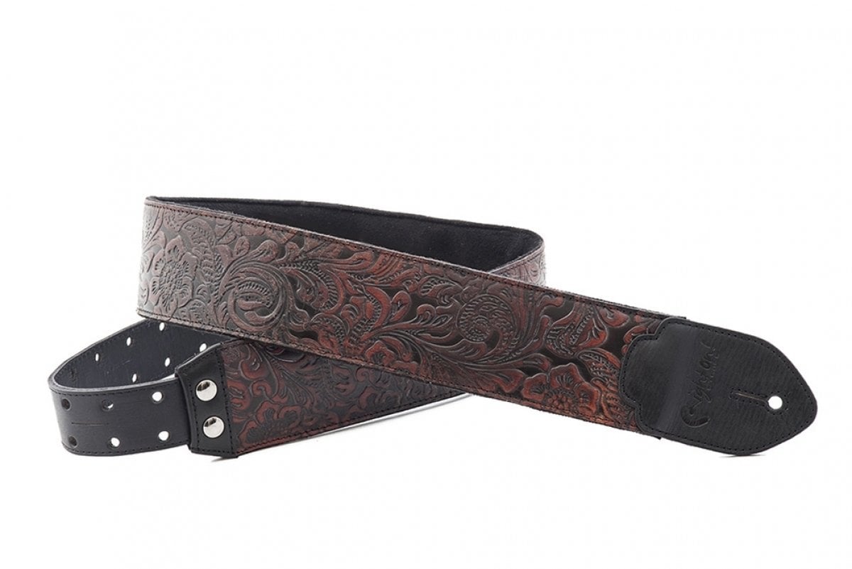 Leather guitar strap RightOnStraps Leathercraft Blackguard Leather guitar strap Black