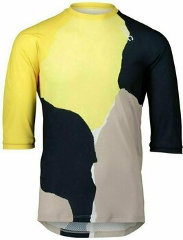 Camisola de ciclismo POC Women's Pure 3/4 Jersey Color Splashes Jersey Multi Sulfur Yellow S - 1