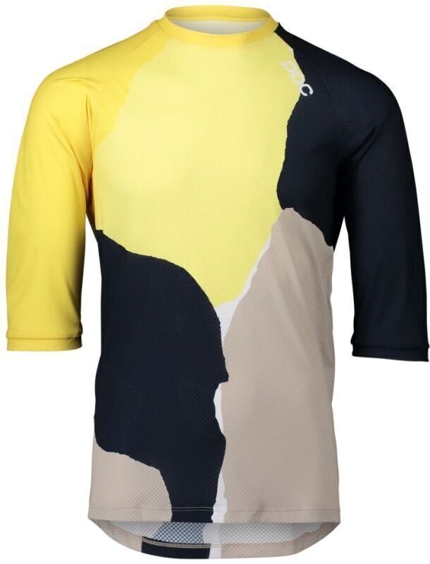 Fietsshirt POC Women's Pure 3/4 Jersey Color Splashes Trui Multi Sulfur Yellow M