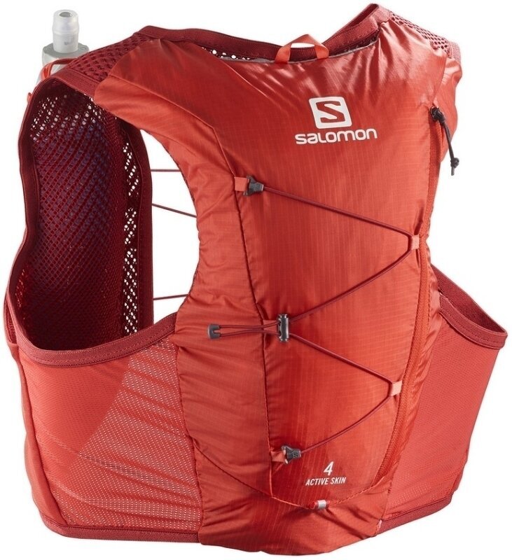 Trčanje ruksak Salomon Active Skin 4 Set Valiant/Red Dahlia XS Trčanje ruksak