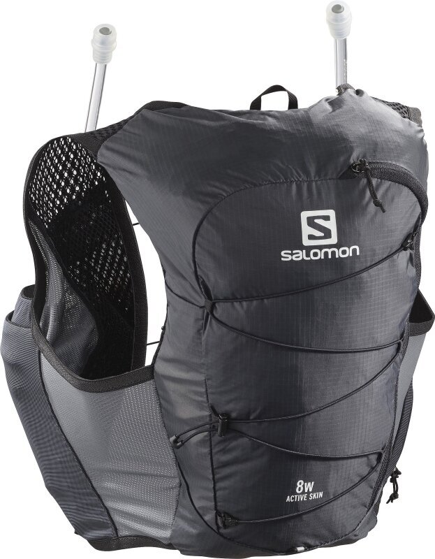 Futó hátizsák Salomon Active Skin 8 W Set Ebony/Black L Futó hátizsák