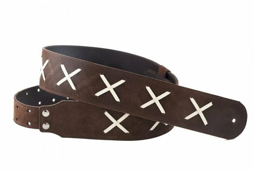Leather guitar strap RightOnStraps Legend DG Leather guitar strap Brown - 1