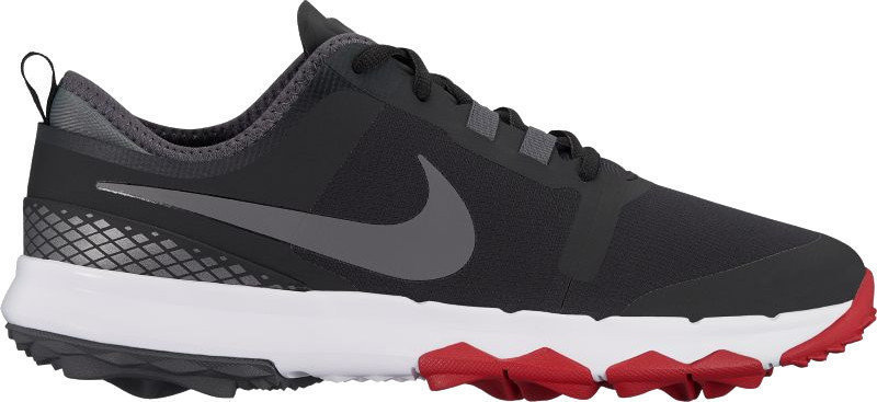 Heren golfschoenen Nike FI Impact 2 Mens Golf Shoes Black/Meralic Dark Grey/Gym Red/Dark Grey US 10,5