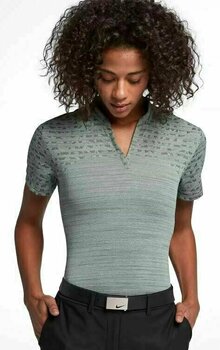 Polo-Shirt Nike Zonal Cooling Jacquard Damen Poloshirt Clay Green/Black L - 1