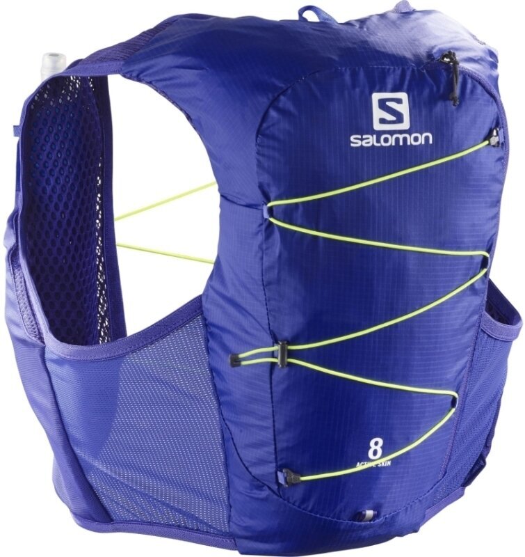 Running backpack Salomon Active Skin 8 Set Clematis Blue-Yellow Safety L Running backpack