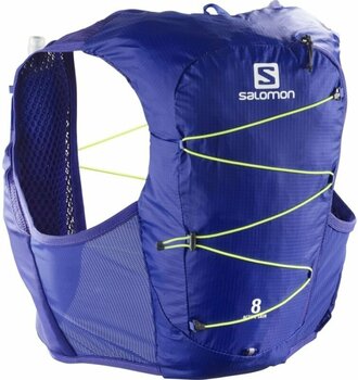 Running backpack Salomon Active Skin 8 Set Clematis Blue-Yellow Safety L Running backpack - 1