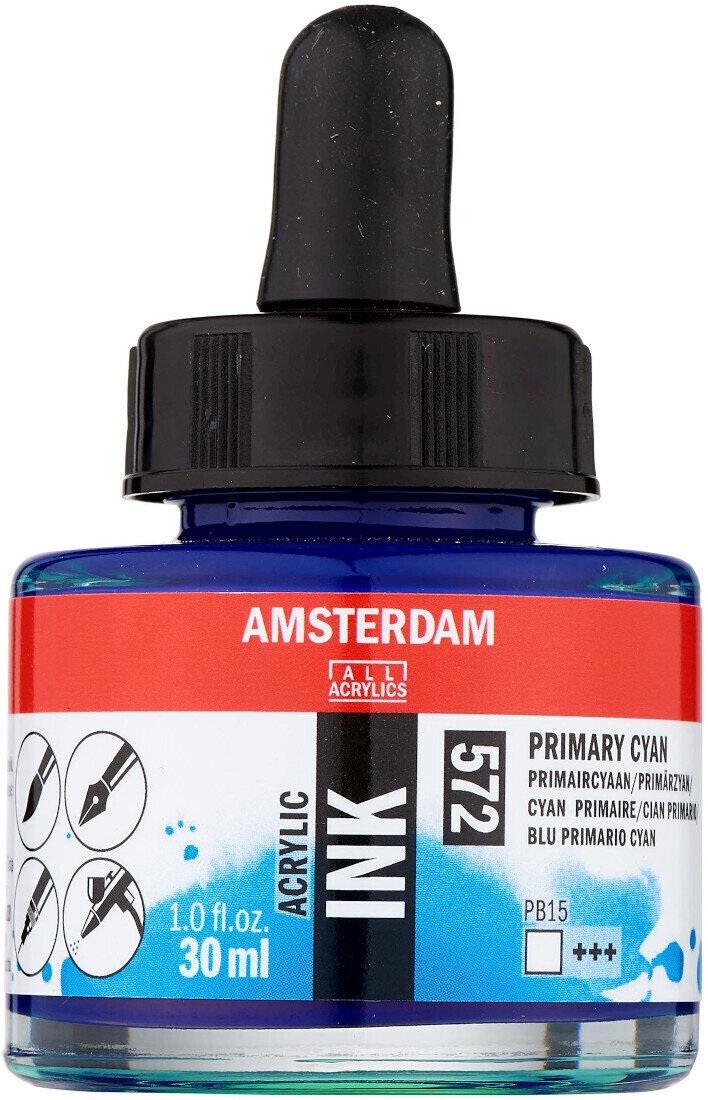Muste Amsterdam 17205720 Acrylic Ink 572 Primary Cyan 30 ml 1 kpl