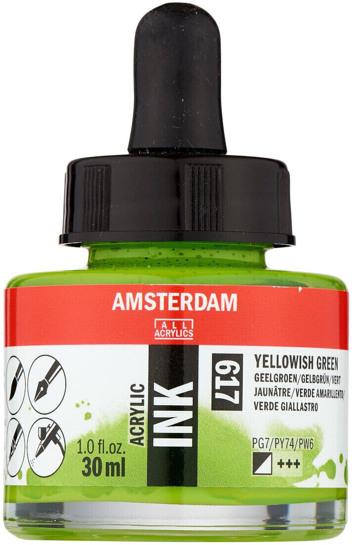 Мастило Amsterdam 17206170 Акрилно мастило 633 Yellowish Green 30 ml 1 бр.