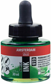 Atrament Amsterdam 17206180 Akrylový tuš 618 Permanent Green Light 30 ml 1 ks - 1