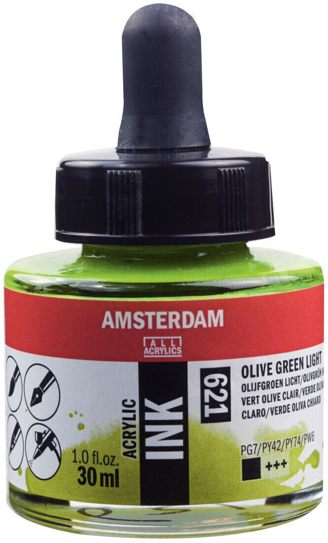 Rašalas Amsterdam Acrylic Ink 30 ml Olive Green Light