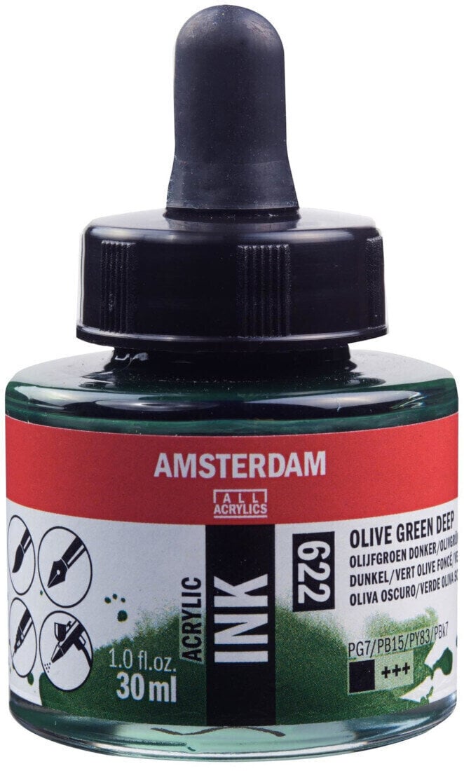 Atrament Amsterdam 17206220 Akrylový tuš 622 Olive Green Deep 30 ml 1 ks