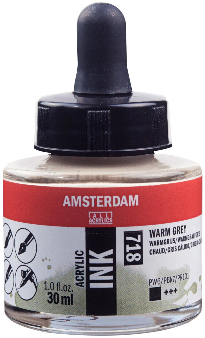 Atrament Amsterdam 17207180 Akrylový tuš 718  Warm Grey 30 ml 1 ks