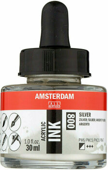 Atrament Amsterdam 17208000 Akrylový tuš 800 Silver 30 ml 1 ks - 1