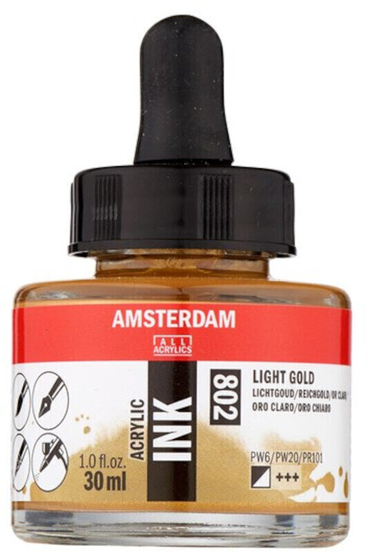 Atrament Amsterdam 17208020 Akrylový tuš 802 Light Gold 30 ml 1 ks