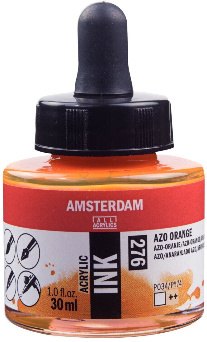 Ink Amsterdam 17202760 Acrylic Ink 276 Azo Orange 30 ml 1 pc