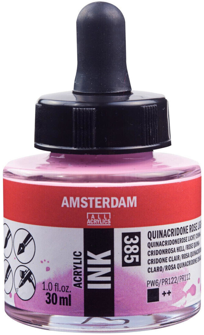 Rašalas Amsterdam Acrylic Ink 30 ml Quinacridone Rose Light