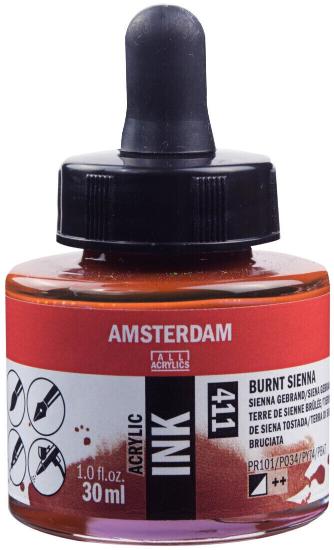 Atrament Amsterdam 17204110 Akrylový tuš 411 Burnt Sienna 30 ml 1 ks