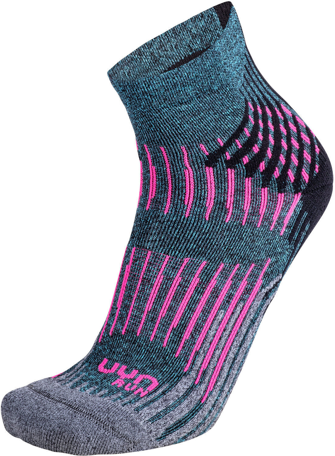Κάλτσες Τρεξίματος UYN Run Shockwave Turquoise Melange-Γκρι-Pink 37/38 Κάλτσες Τρεξίματος