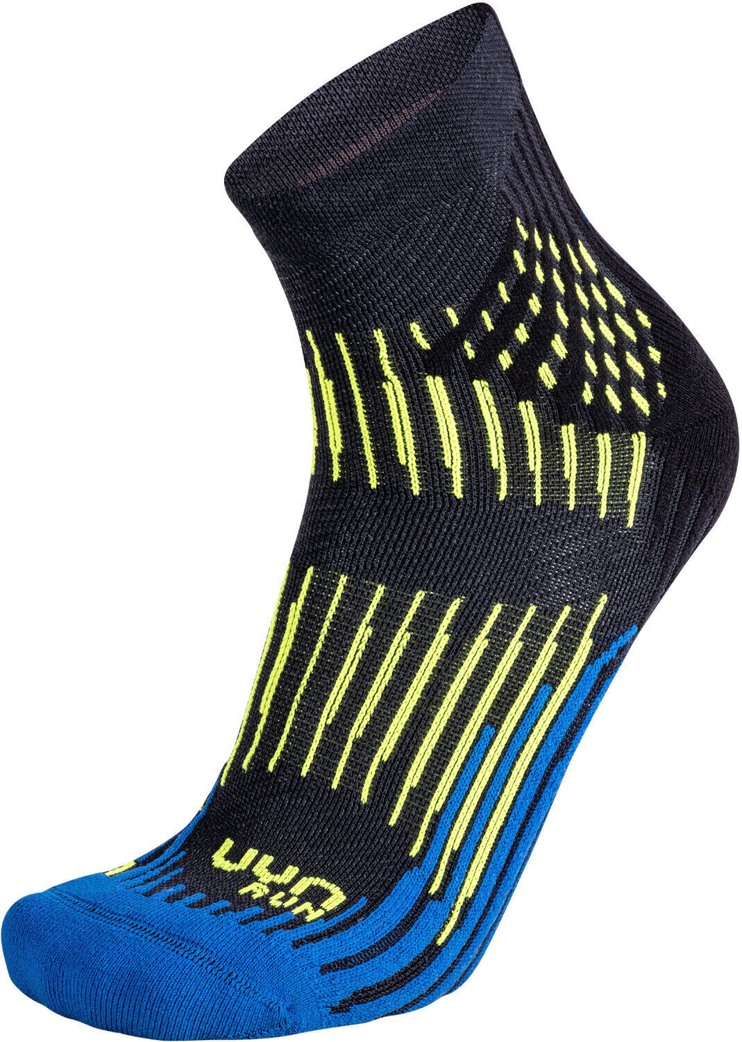 Calcetines para correr UYN Run Shockwave Anthracite-Royal Blue-Yellow Fluo 39/41 Calcetines para correr