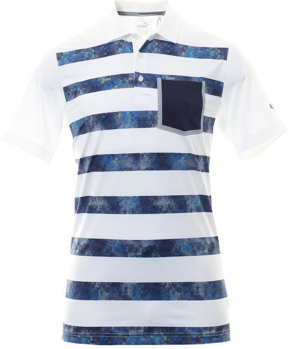 Camiseta polo Puma Mens Tailored Camo Stripe Polo bright white L
