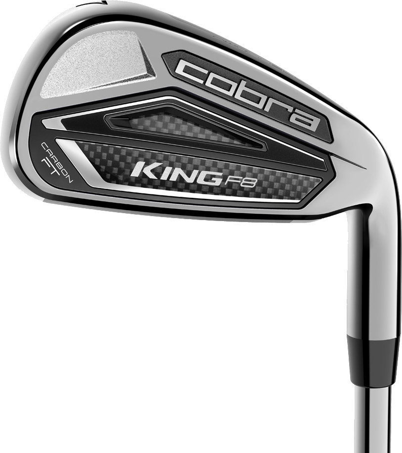Стик за голф - Метални Cobra Golf King F8 Irons Right Hand Steel Regular 4-PW