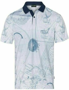 Camiseta polo Golfino Printed Mens Polo Shirt With Striped Collar Sea 52 - 1