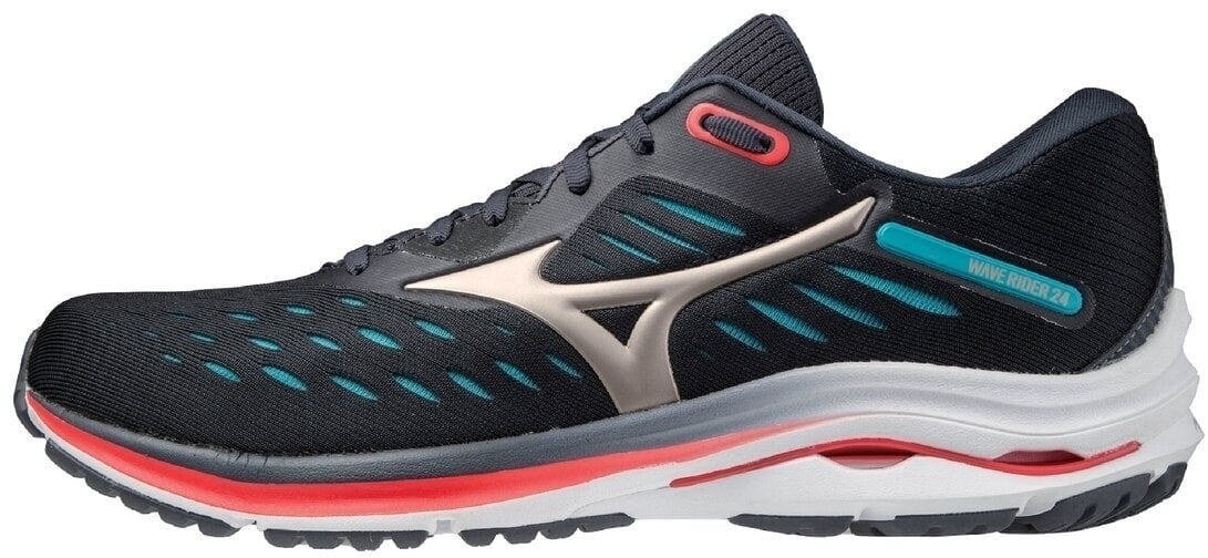 Maantee jooksujalatsid Mizuno Wave Rider 24 India Ink/Platinum Gold/Scuba Blue 44,5/10