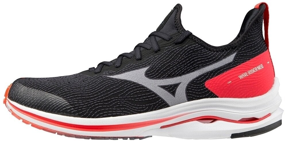 Maantee jooksujalatsid Mizuno Wave Rider Neo Black/White/Ignition Red 42,5/8,5