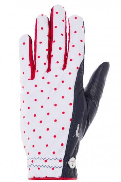 Gloves Golfino Dot Printed Womens Golf Glove White LH L