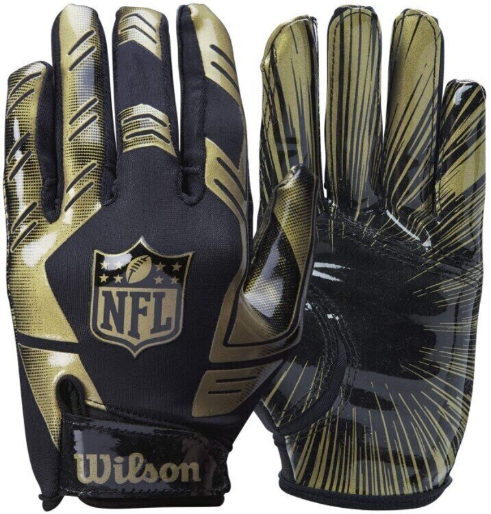 Fotbal american Wilson NFL Stretch Fit Receiver Gloves Gold Fotbal american
