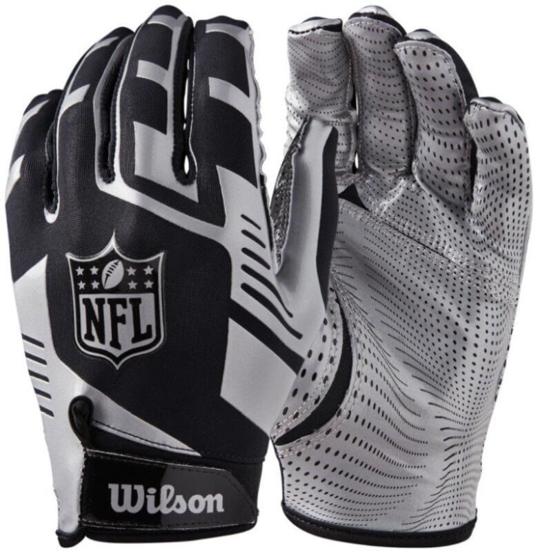 Americký futbal Wilson NFL Stretch Fit Receiver Gloves Silver Americký futbal