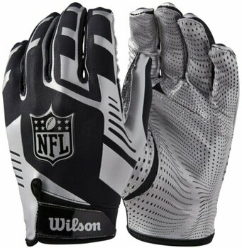 American football Wilson NFL Stretch Fit Receiver Gloves Silver American football - 1