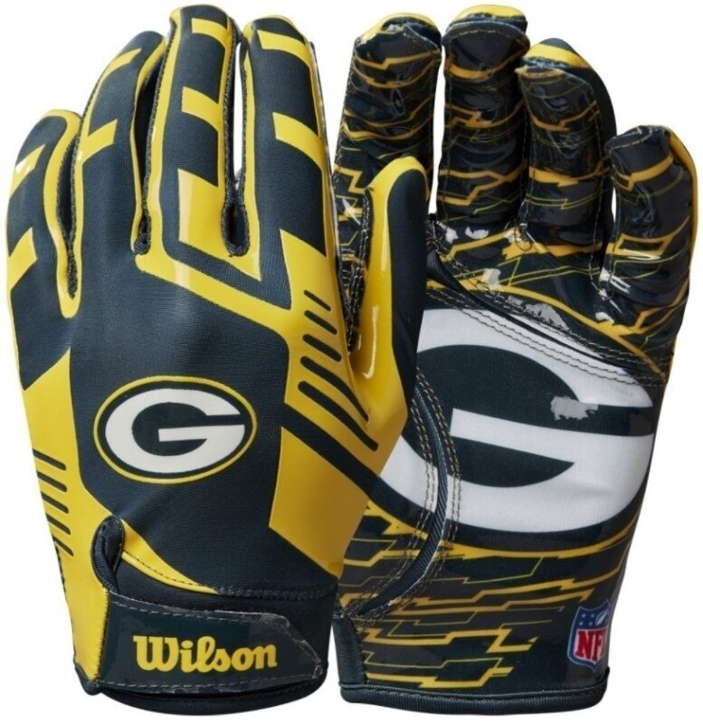 American football Wilson Youth NFL Stretch Fit Receivers Gloves Green Bay Packers American football