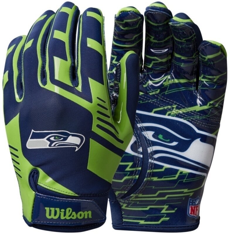 Американски футбол Wilson Youth NFL Stretch Fit Receivers Gloves Seattle Seahawks