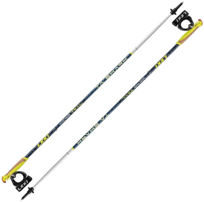 Nordic Walking Poles Leki Micro Trail TA Dark Blue Metallic/Neon Yellow/White 110 cm