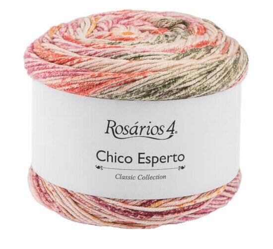 Knitting Yarn Rosários 4 Chico Esperto 9 Pink-Yellow-Moss